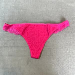 Victoria's Secret PINK 2011 Lace Back Low Rise Thong Panty Animal Print Leopard